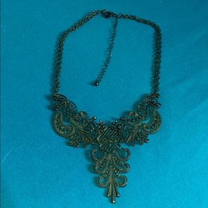 Black gothic filigree collar necklace